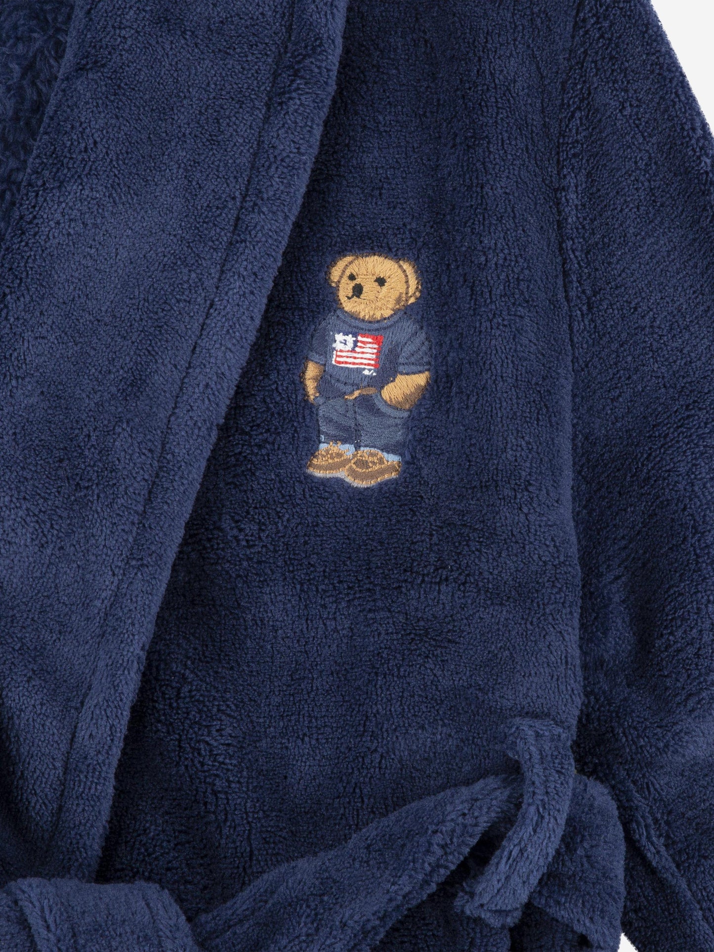 Boys Bear Patch Robe in Navy