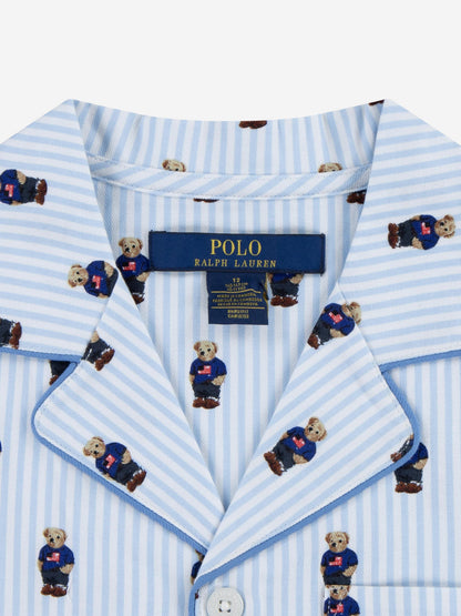Boys Bear Short Pyjamas Set in Blue