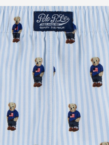 Boys Bear Short Pyjamas Set in Blue
