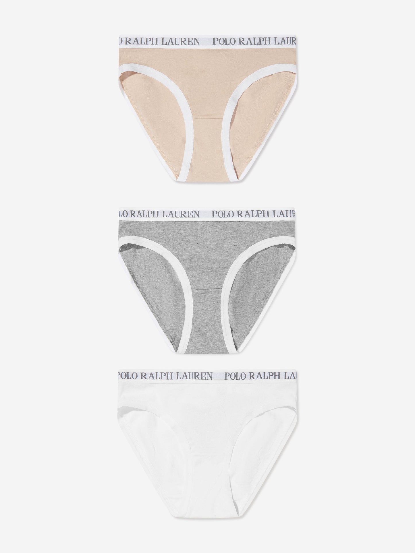 Girls Solid 3 Pack Bikini Knickers Set in Grey