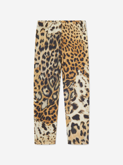 Roberto Cavalli 女童豹纹紧身裤（棕色）