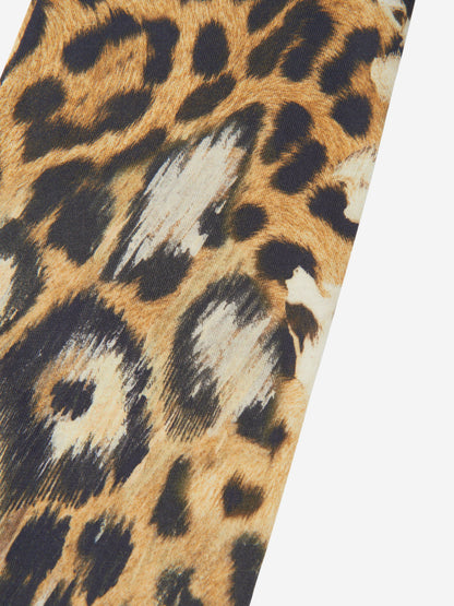 Roberto Cavalli 女童豹纹紧身裤（棕色）