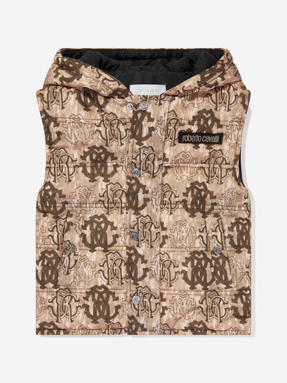 Roberto Cavalli 男童棕色 Monogram 马甲