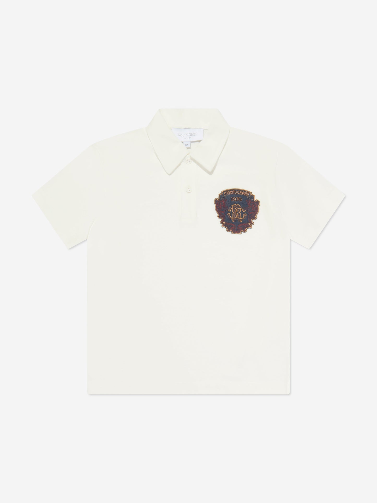Roberto Cavalli 男童白色 Polo 衫