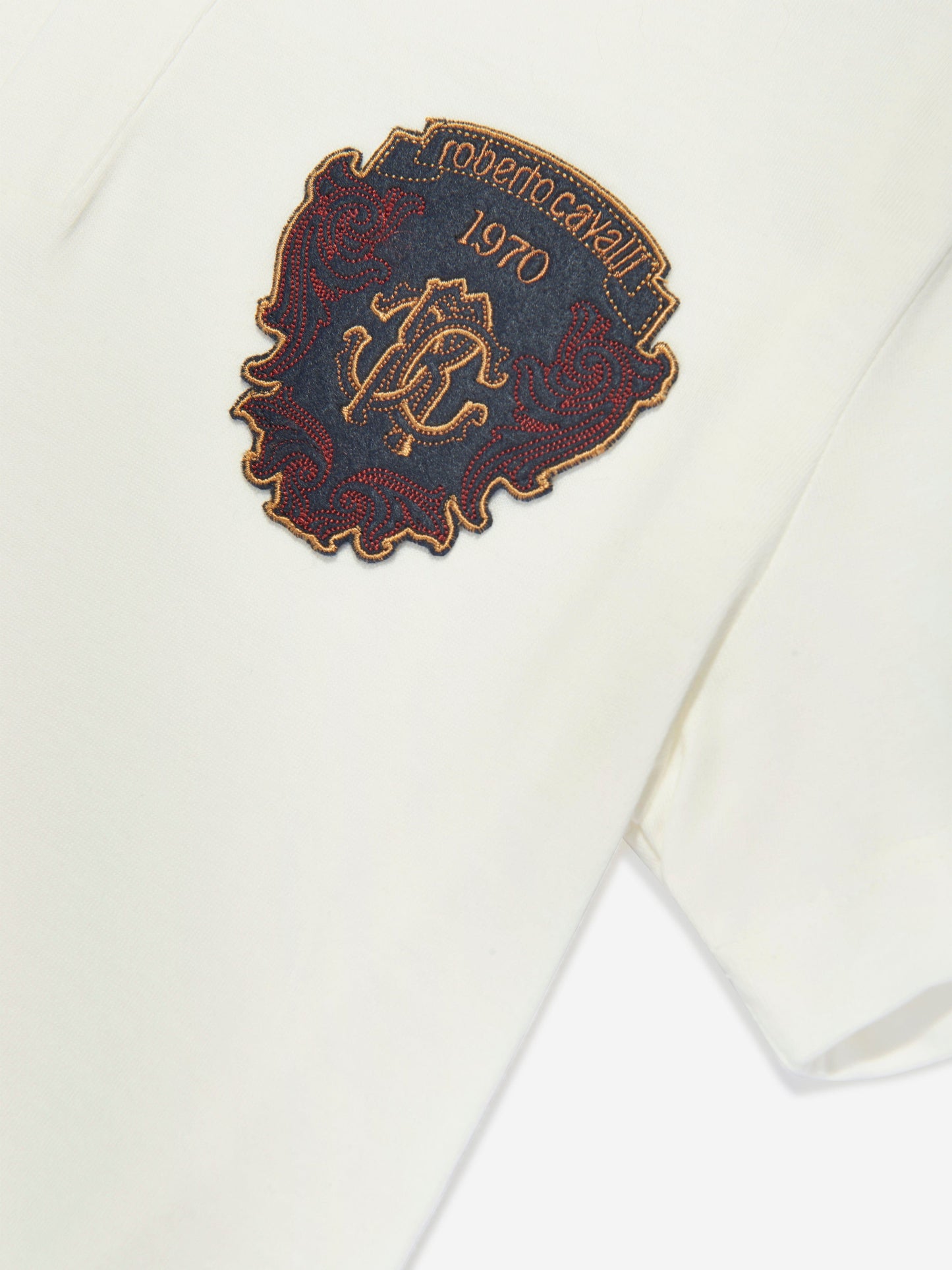 Roberto Cavalli 男童白色 Polo 衫