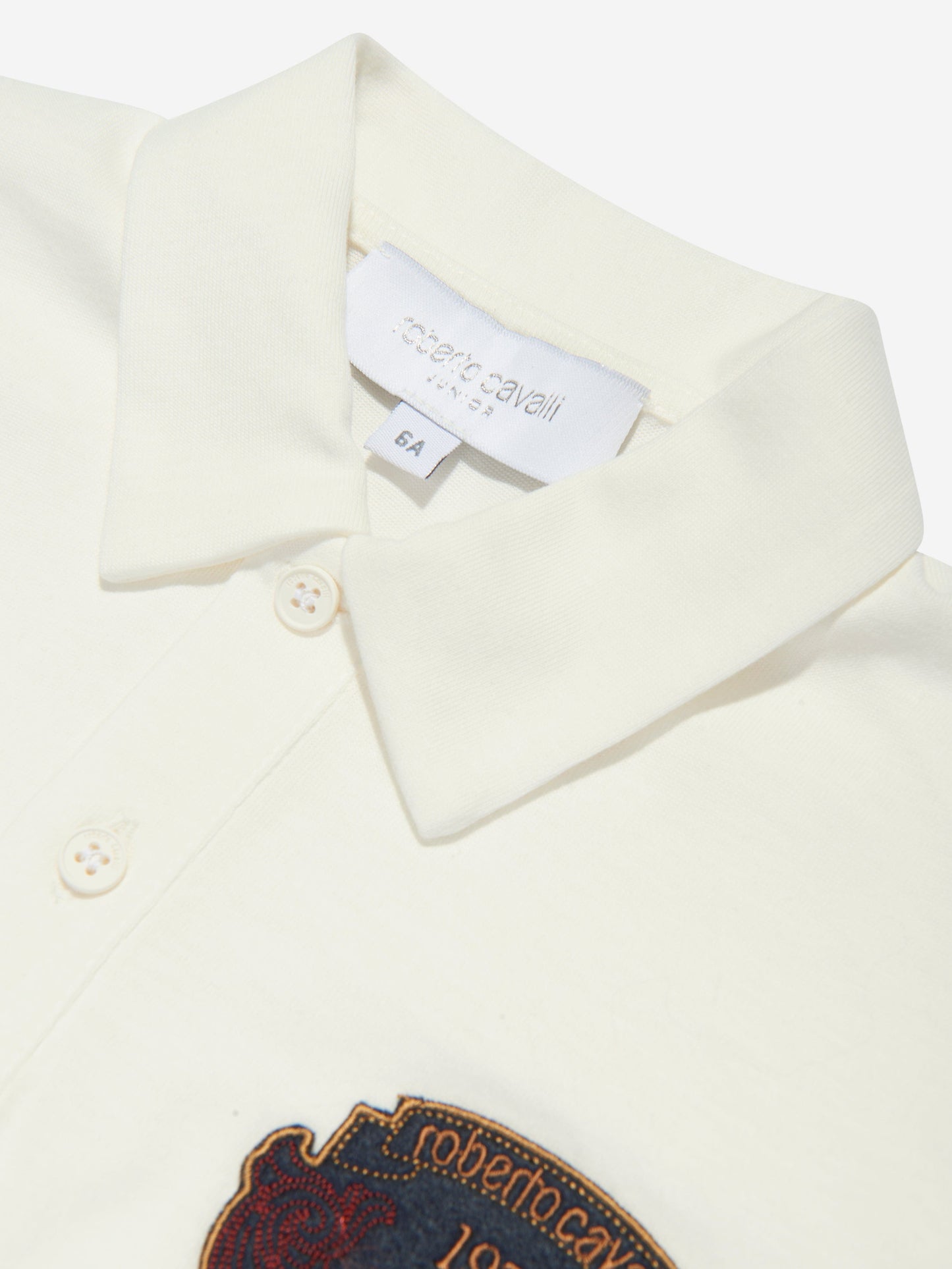 Roberto Cavalli 男童白色 Polo 衫