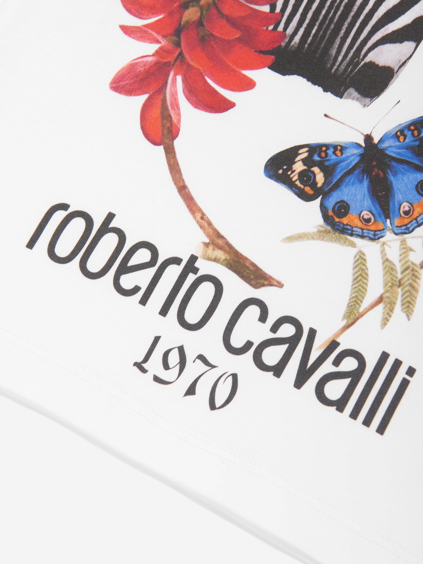 Roberto Cavalli 女童白色斑马 T 恤