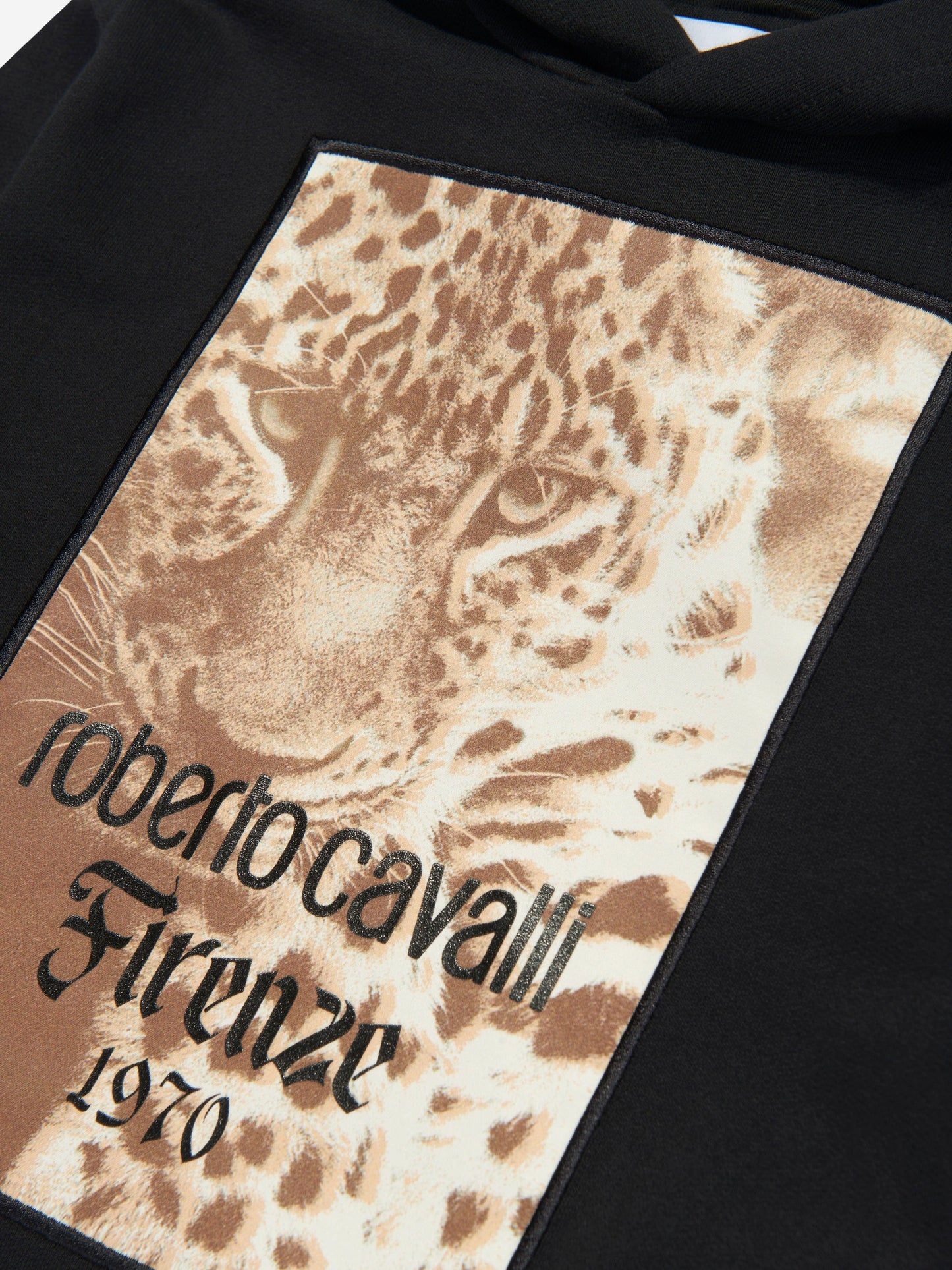 Roberto Cavalli 男童黑色虎头连帽衫