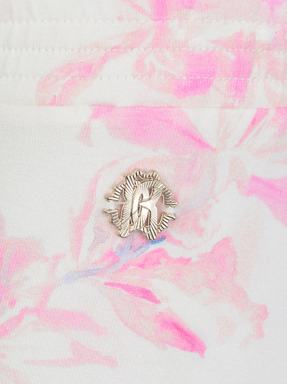 Roberto Cavalli 女童粉色花卉印花紧身裤