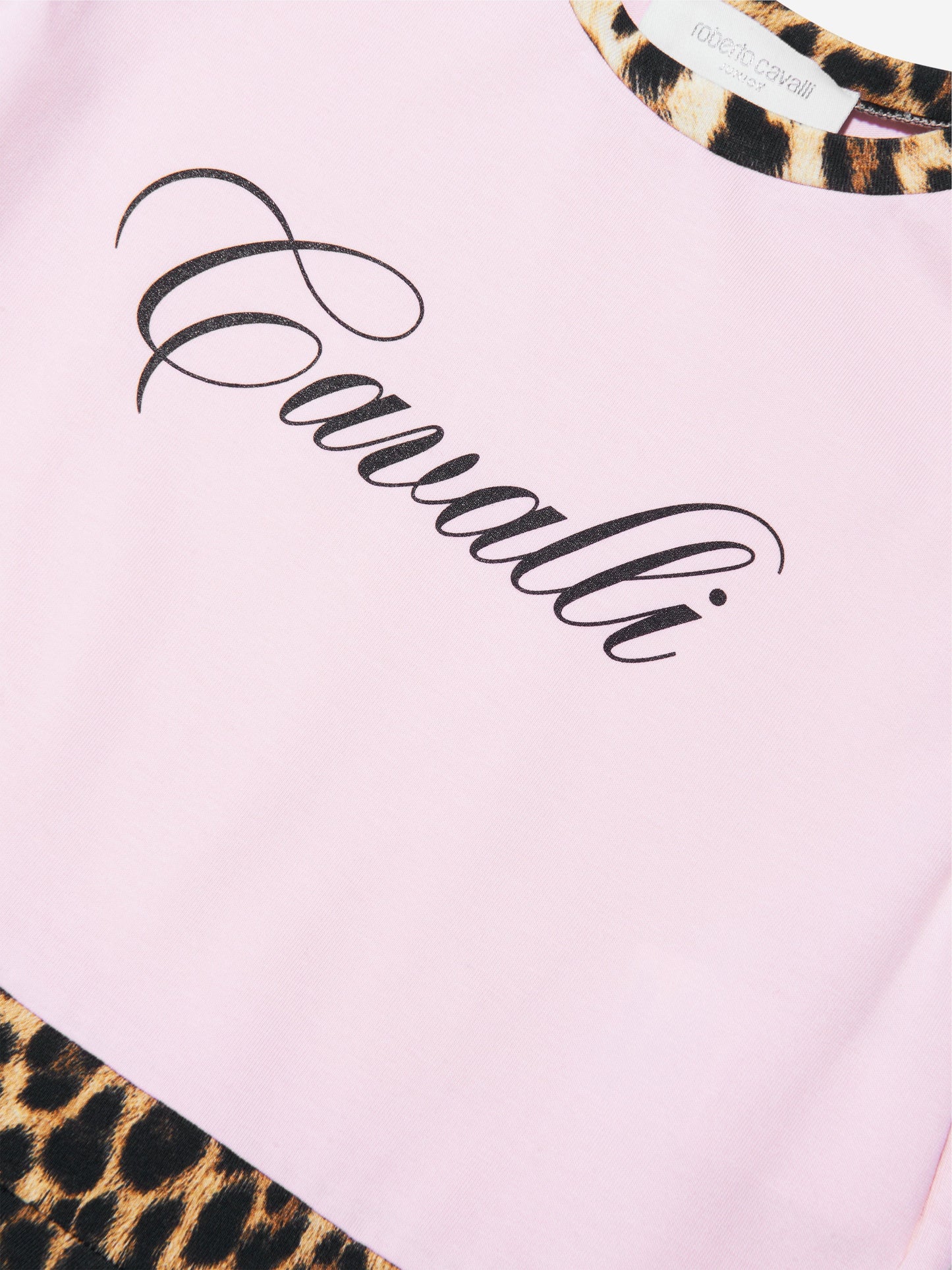 Roberto Cavalli 女童棉质平纹针织连衣裙