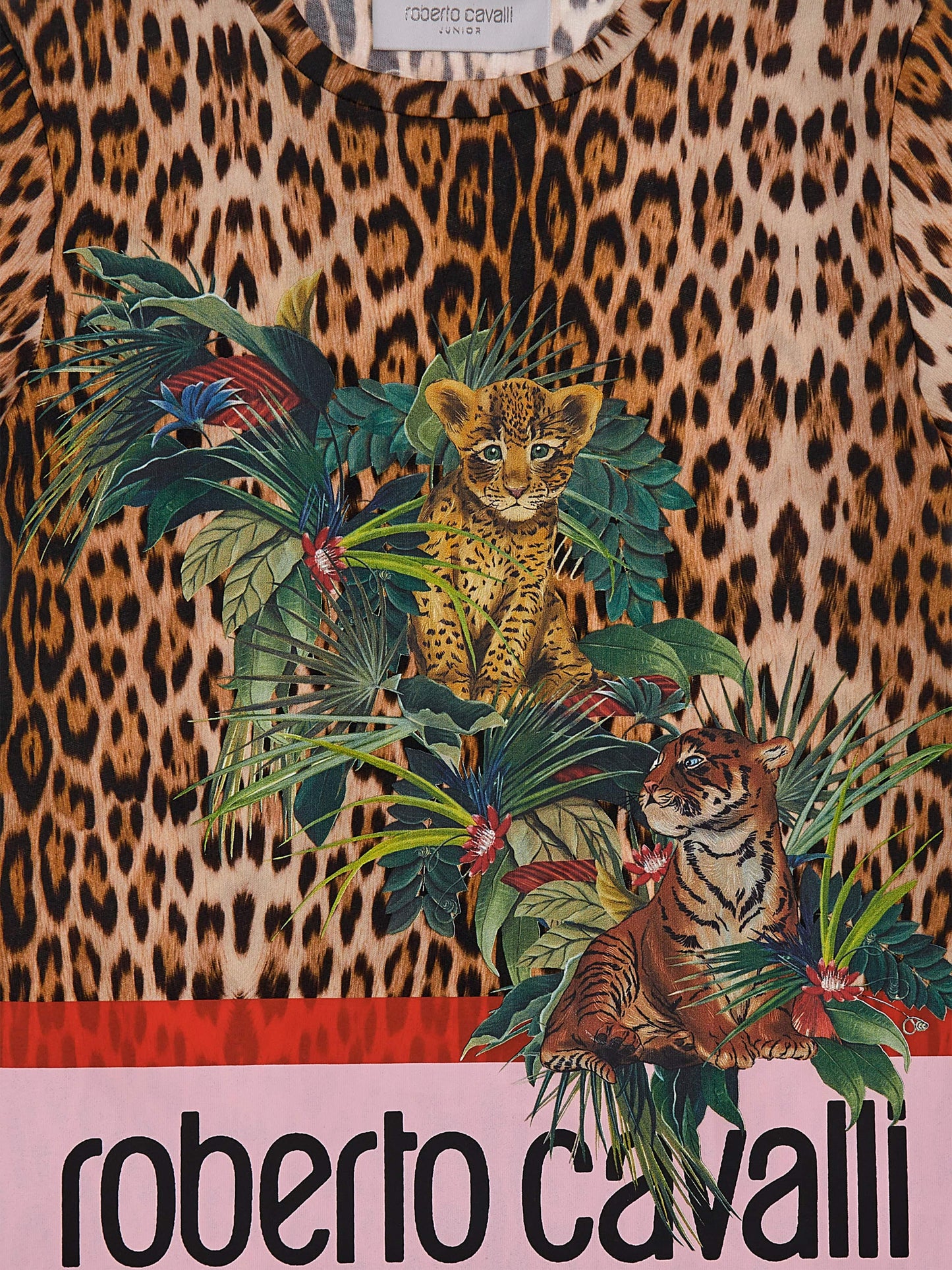 Roberto Cavalli 女童豹纹 Heritage T 恤（棕色）