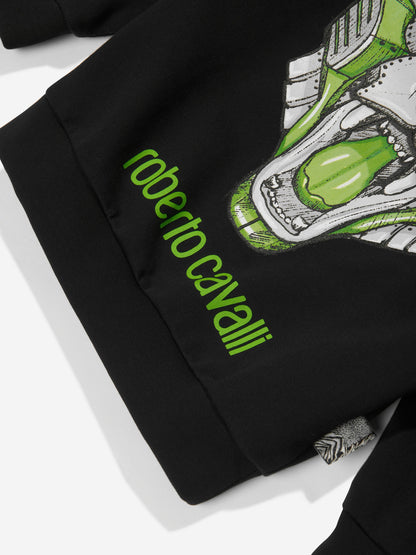 Roberto Cavalli 男童黑色虎头连帽衫
