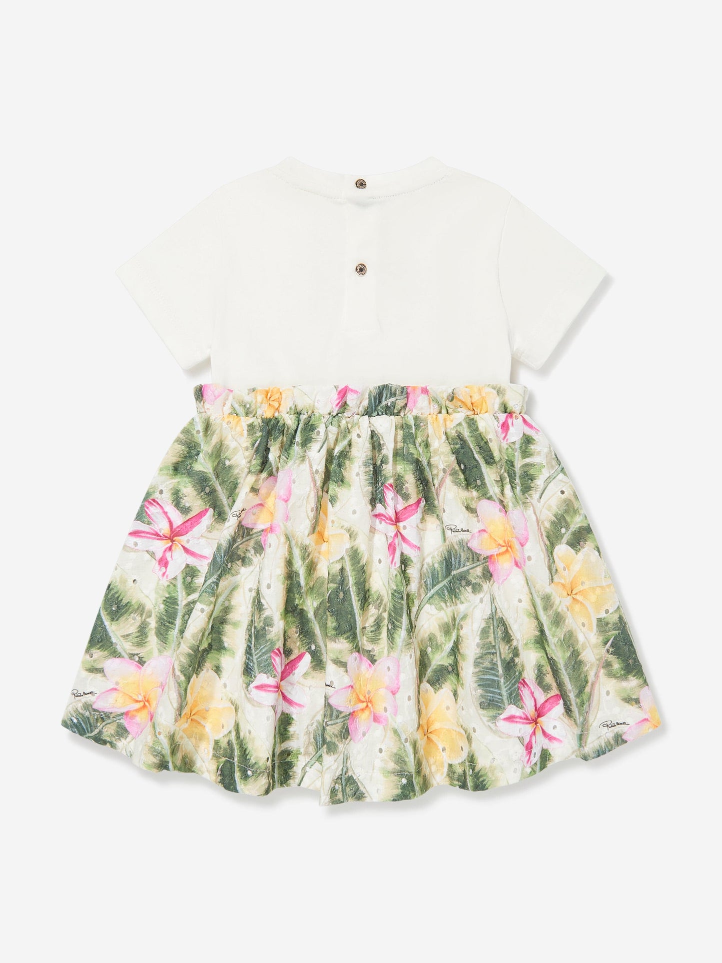 Baby Girls Floral Cotton Jersey Dress in Multicolour