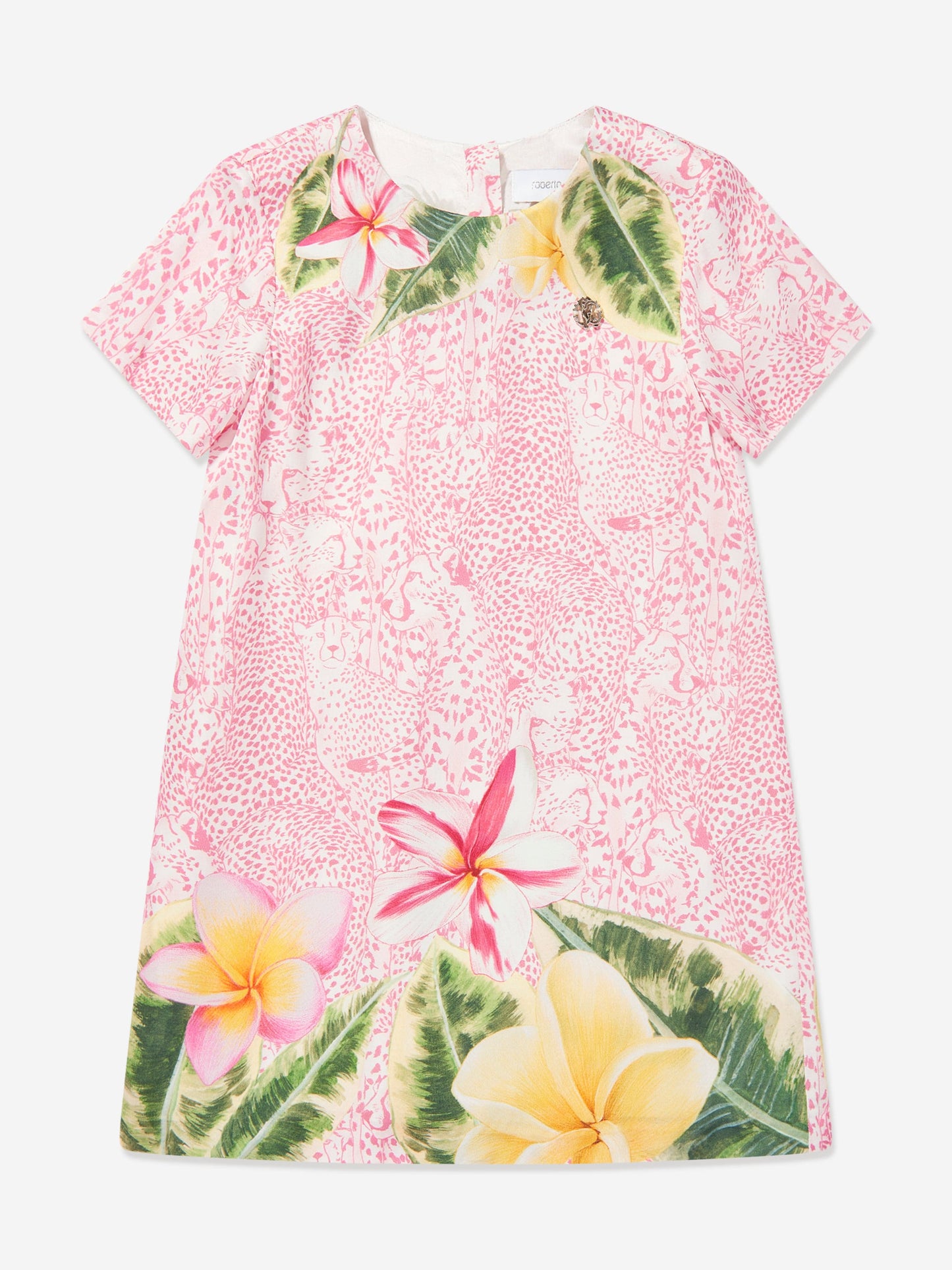 Girls Silk Floral Dress in Pink