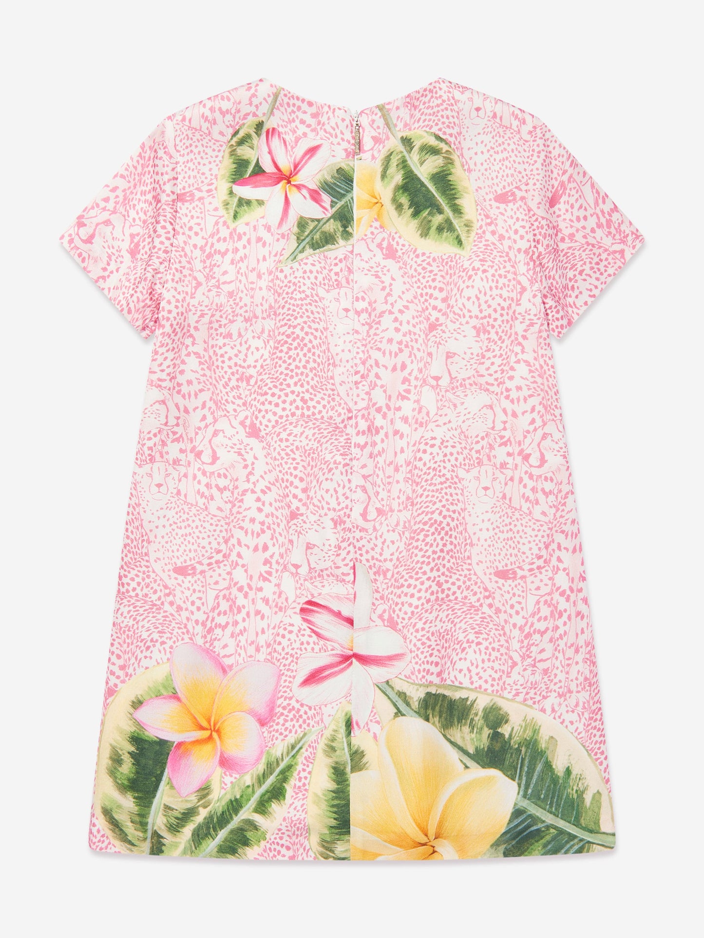 Girls Silk Floral Dress in Pink