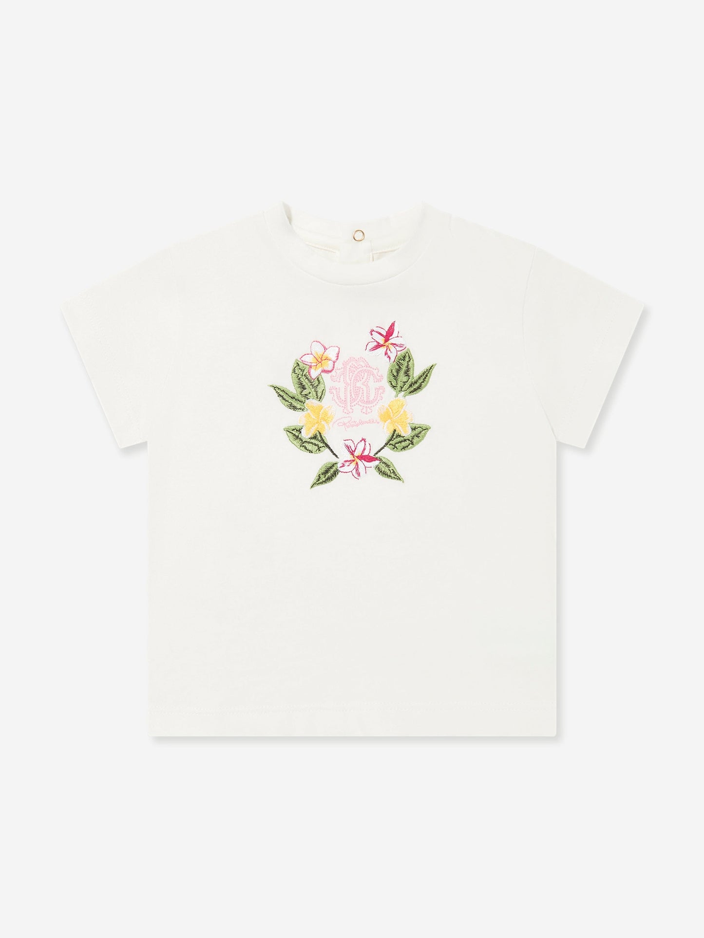 Baby Girls Floral Logo T-Shirt in White