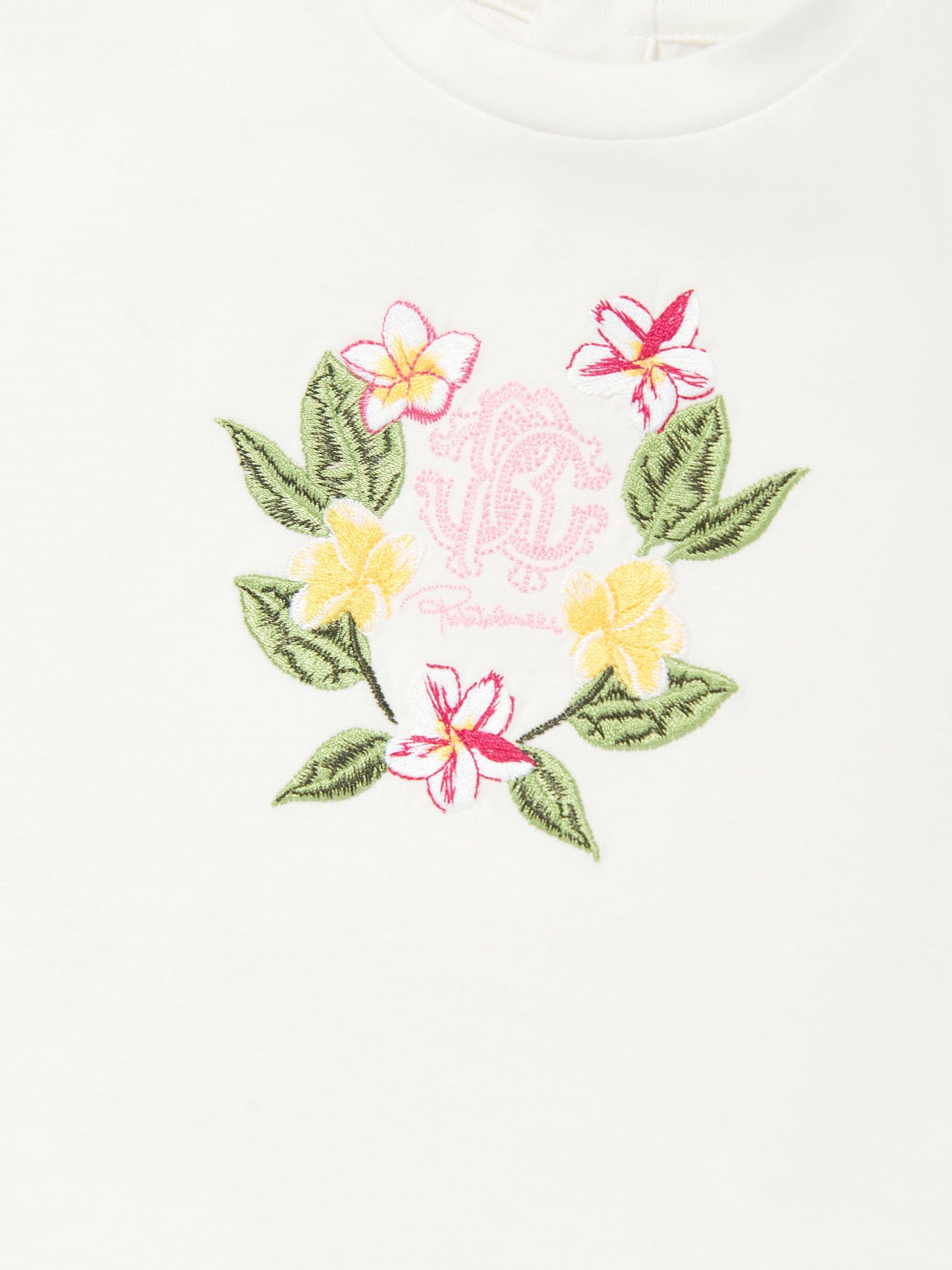 Baby Girls Floral Logo T-Shirt in White