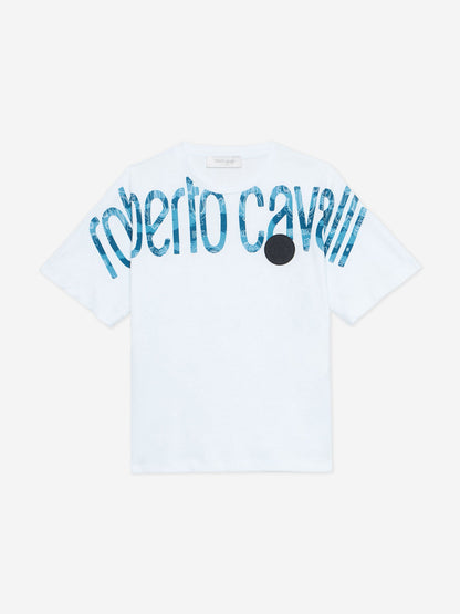 Boys Logo Print T-Shirt in White