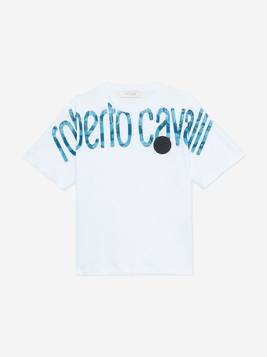 Boys Logo Print T-Shirt in White