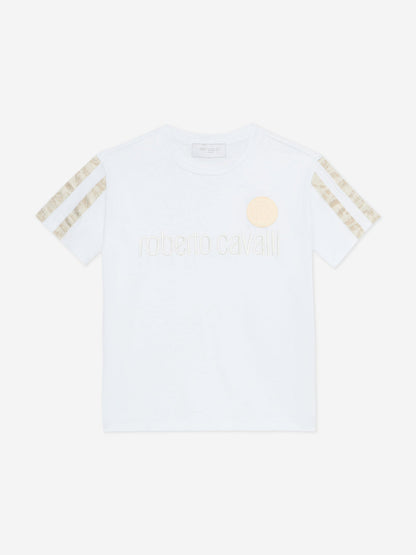 Boys Logo Print T-Shirt in White