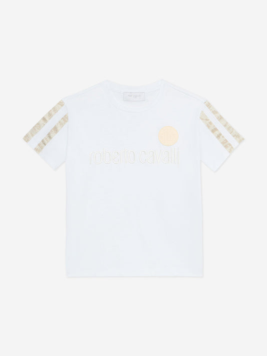 Boys Logo Print T-Shirt in White
