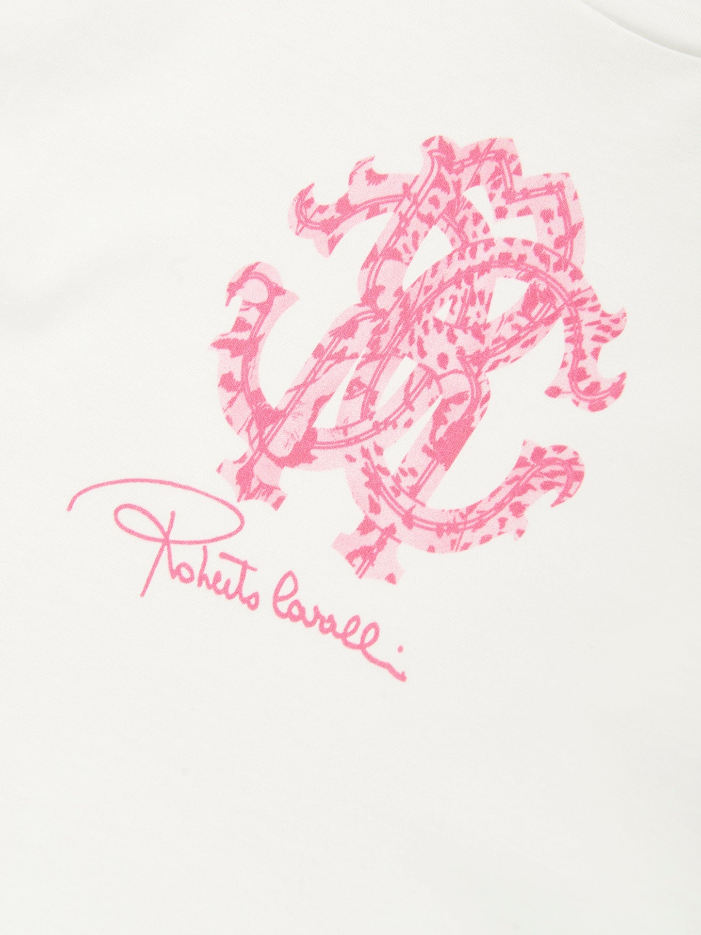 Girls Floral Logo Dress in White