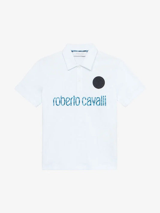 Boys Logo Polo Shirt in White