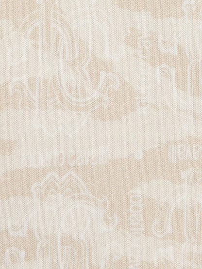 Boys Zebra Print Polo Shirt in Beige