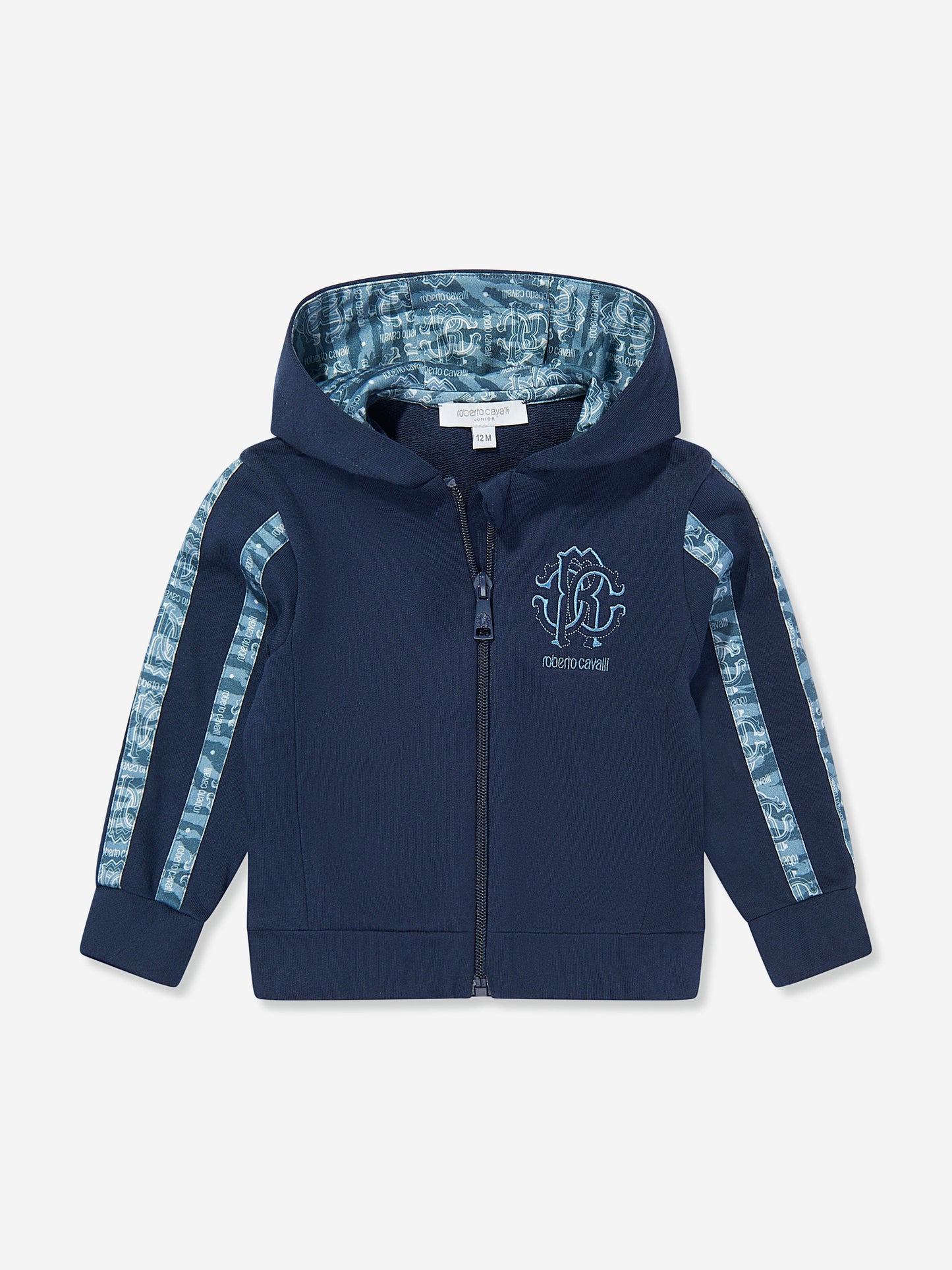 Baby Boys Logo Zip Up Top in Navy