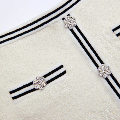 女童白色提花针织短裙