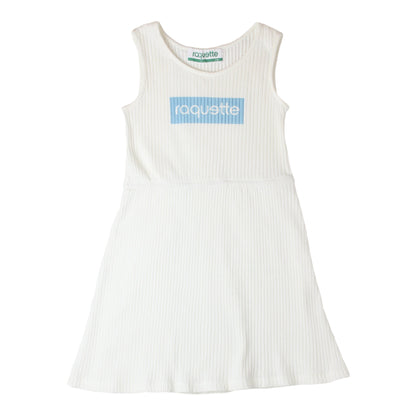 女童白色Logo棉连衣裙