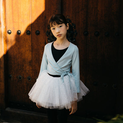 女童浅蓝色芭蕾舞开衫