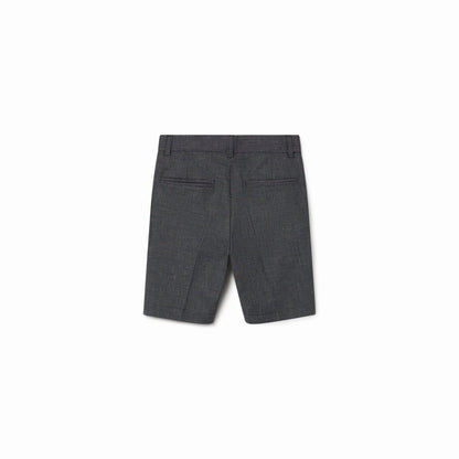 儿童黑色格子棉短裤