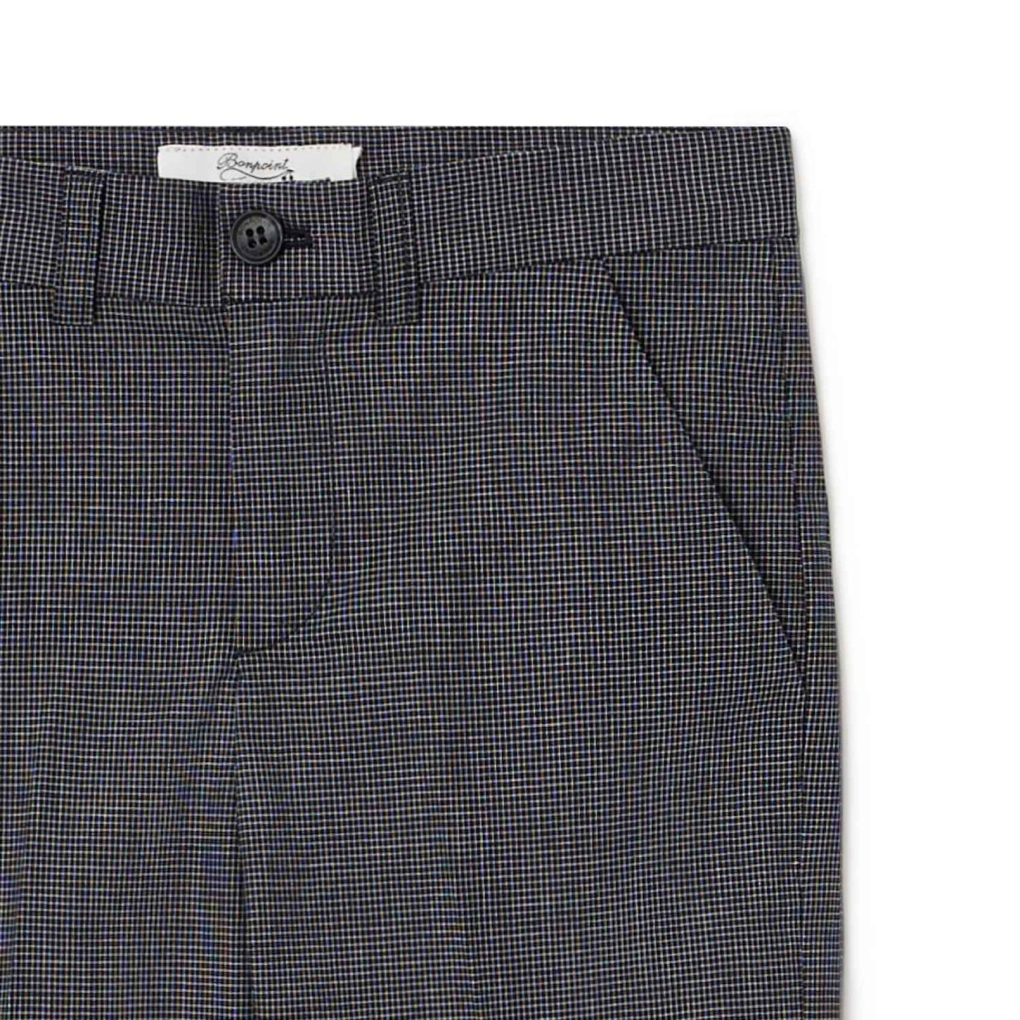 儿童黑色格子棉短裤