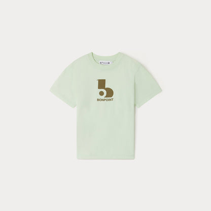 男童薄荷绿Logo棉T恤