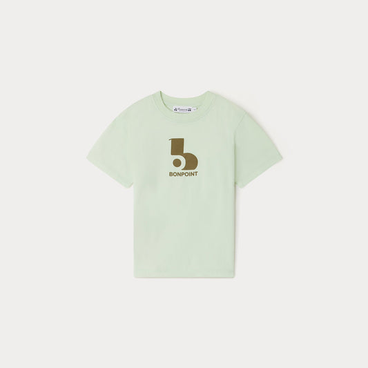 男童薄荷绿Logo棉T恤