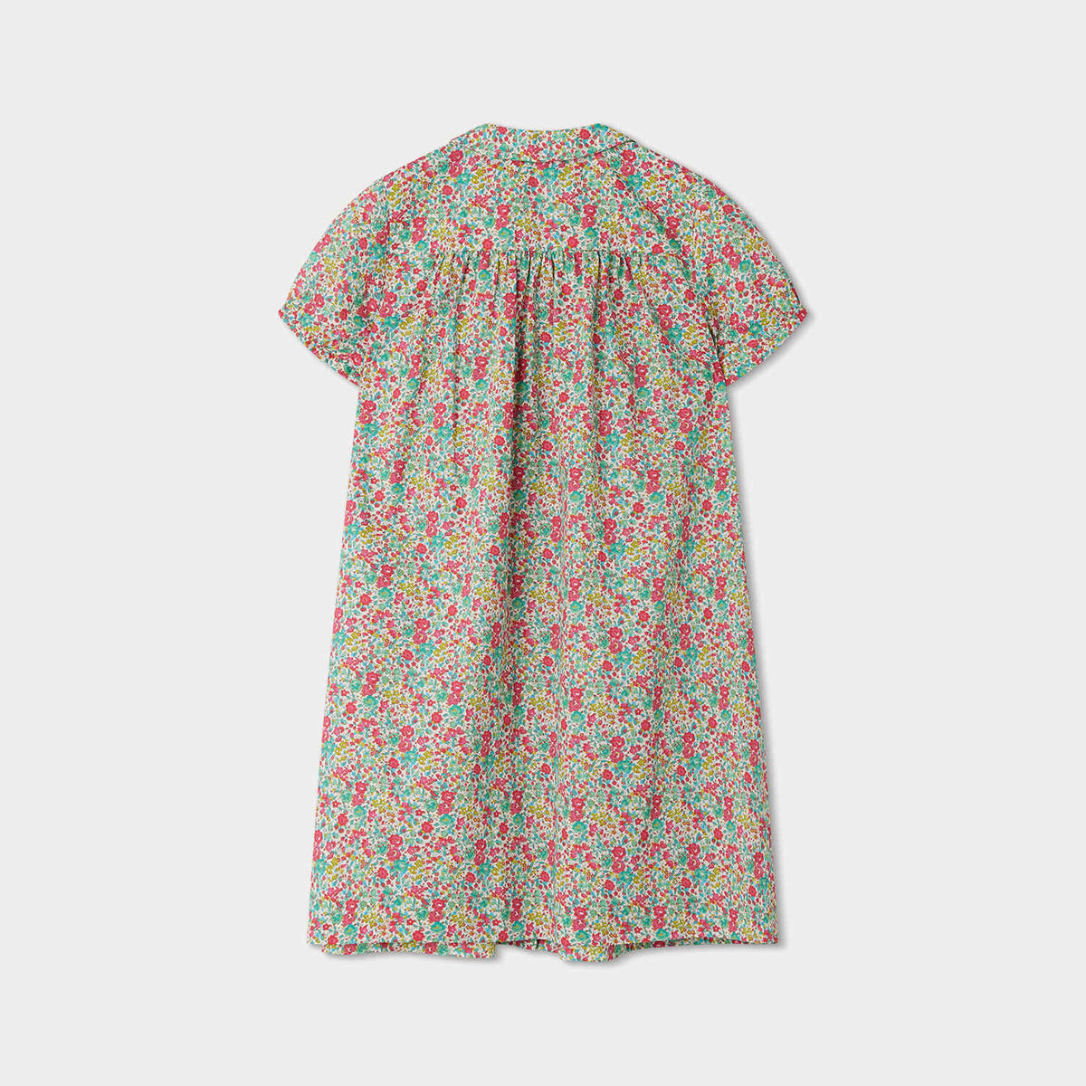 女童红色碎花棉连衣裙