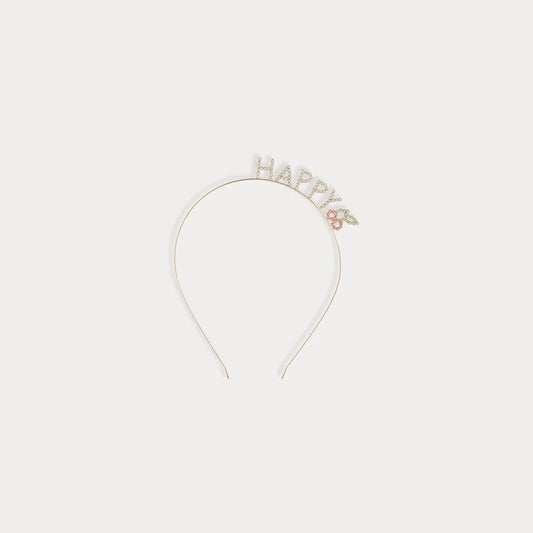 女童白色"Happy"发箍