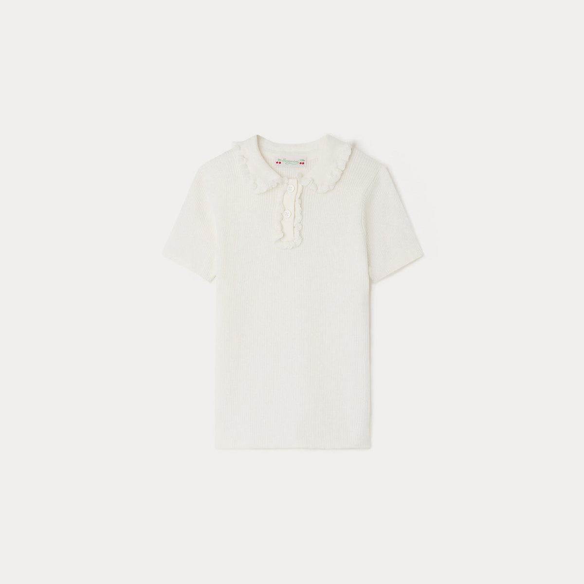 女童白色棉Polo衫