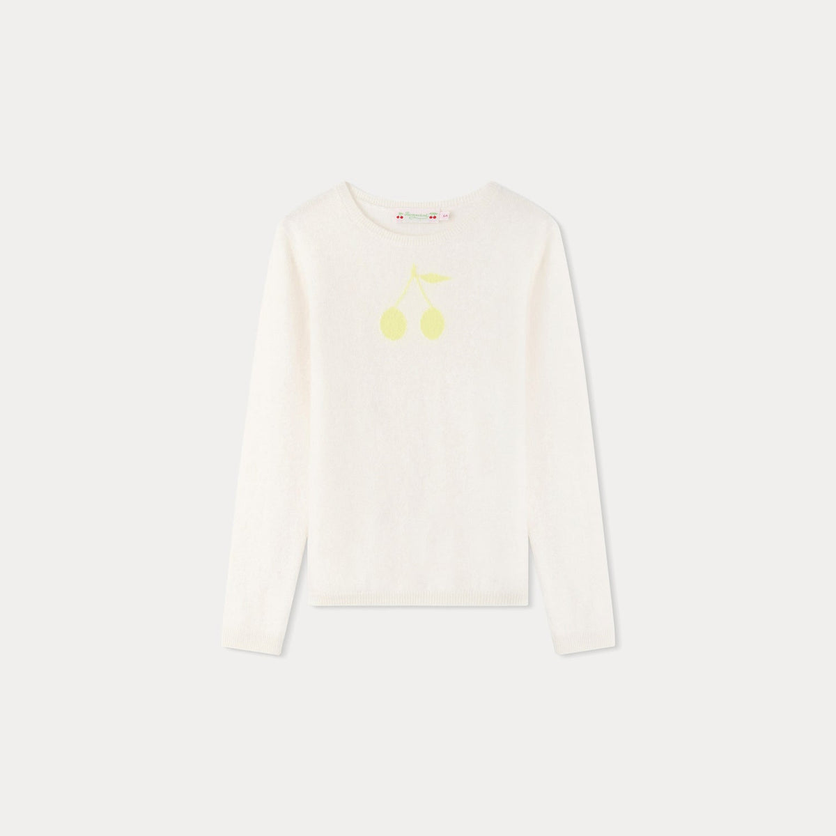 女童白色Logo羊绒毛衣