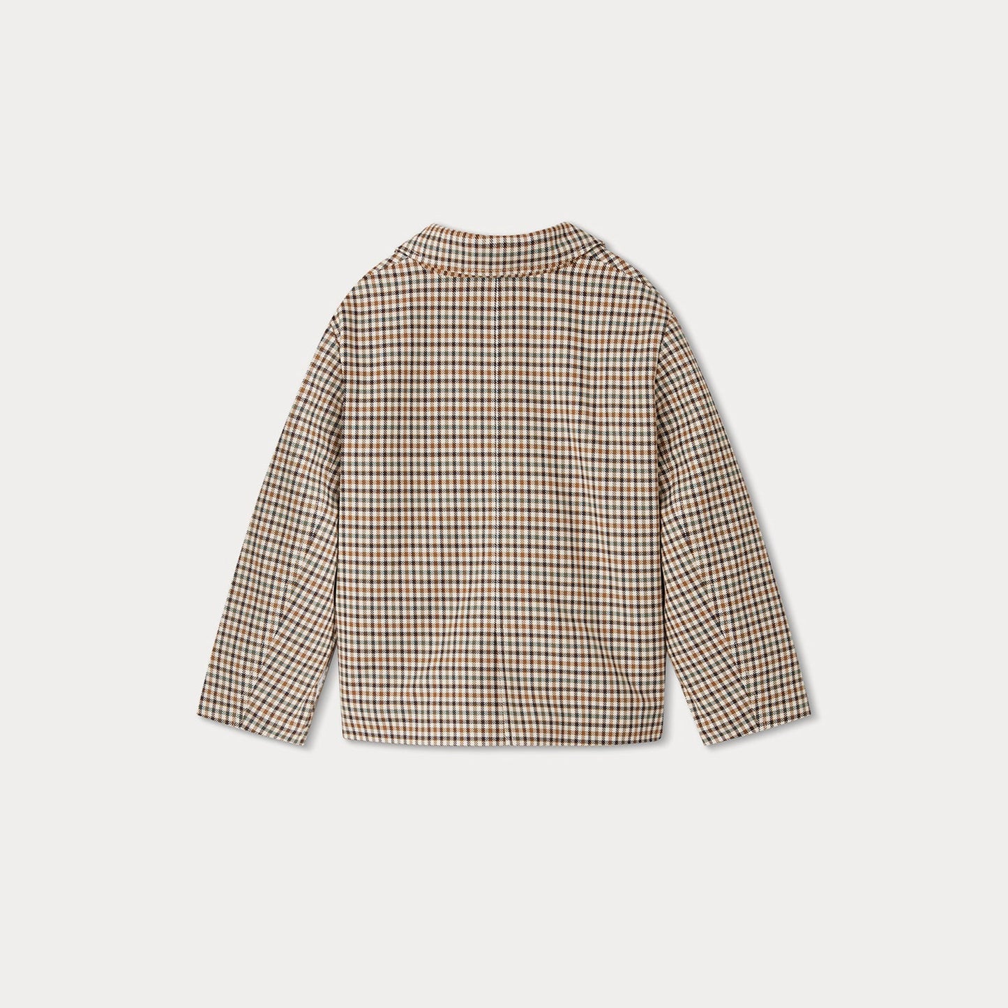 女童米色格子外套