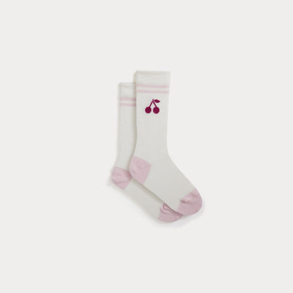 女童白色Logo棉袜