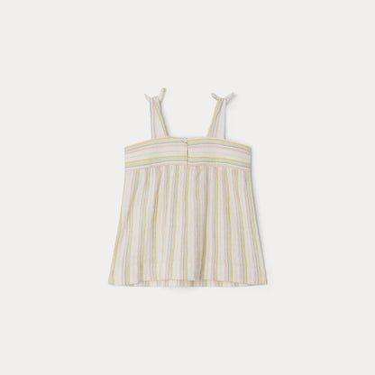 女婴彩色条纹棉上衣