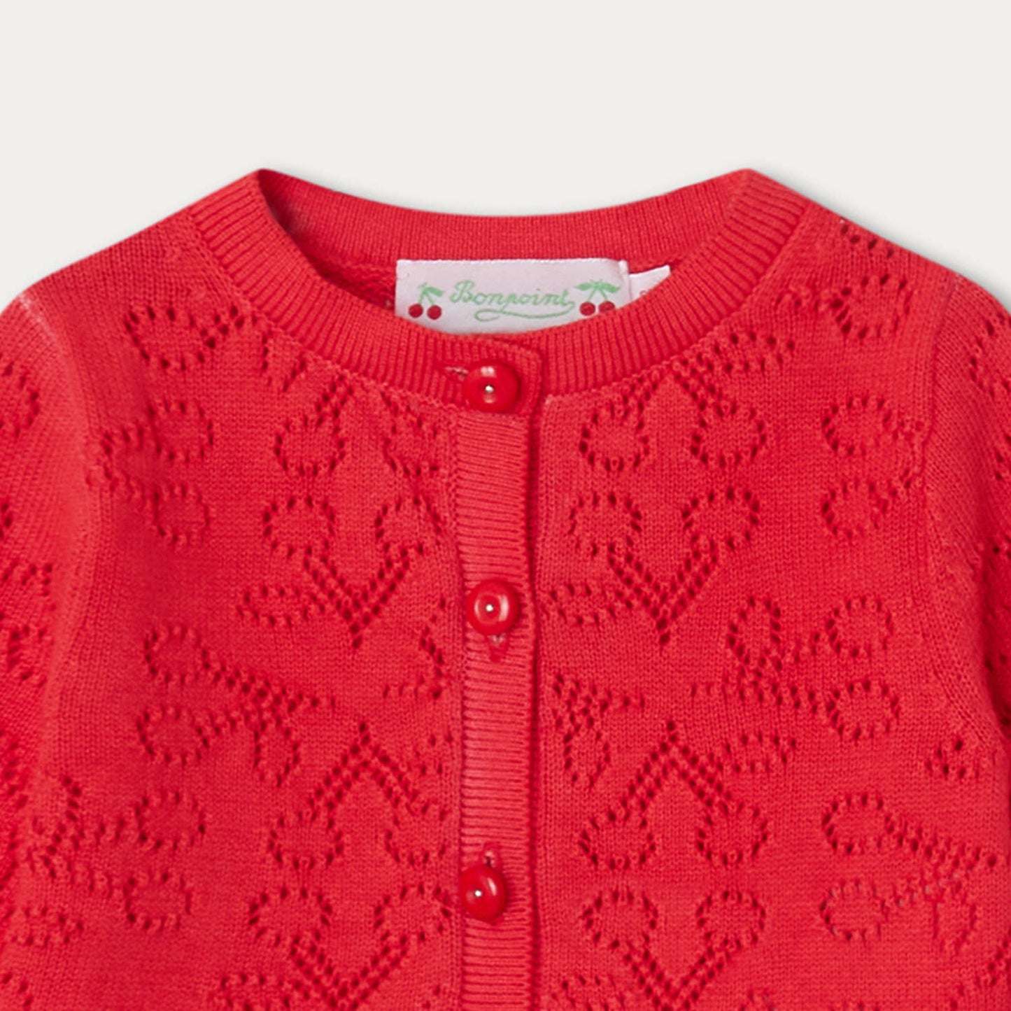女婴红色棉开衫