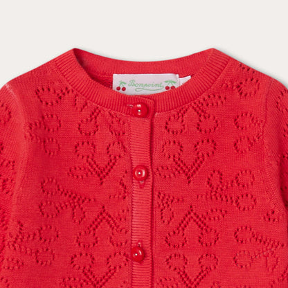 女婴红色棉开衫