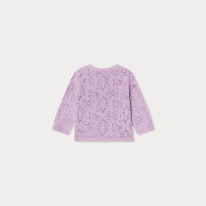 女婴丁香紫棉开衫