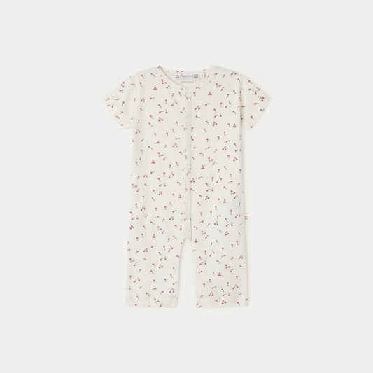 女婴白色Logo棉连体衣