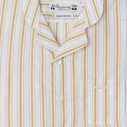 男婴豌豆黄条纹棉衬衫