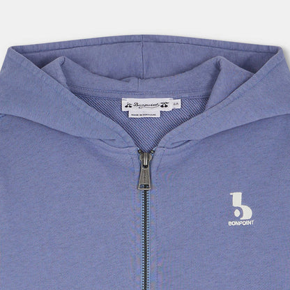 男童蓝色棉拉链上衣