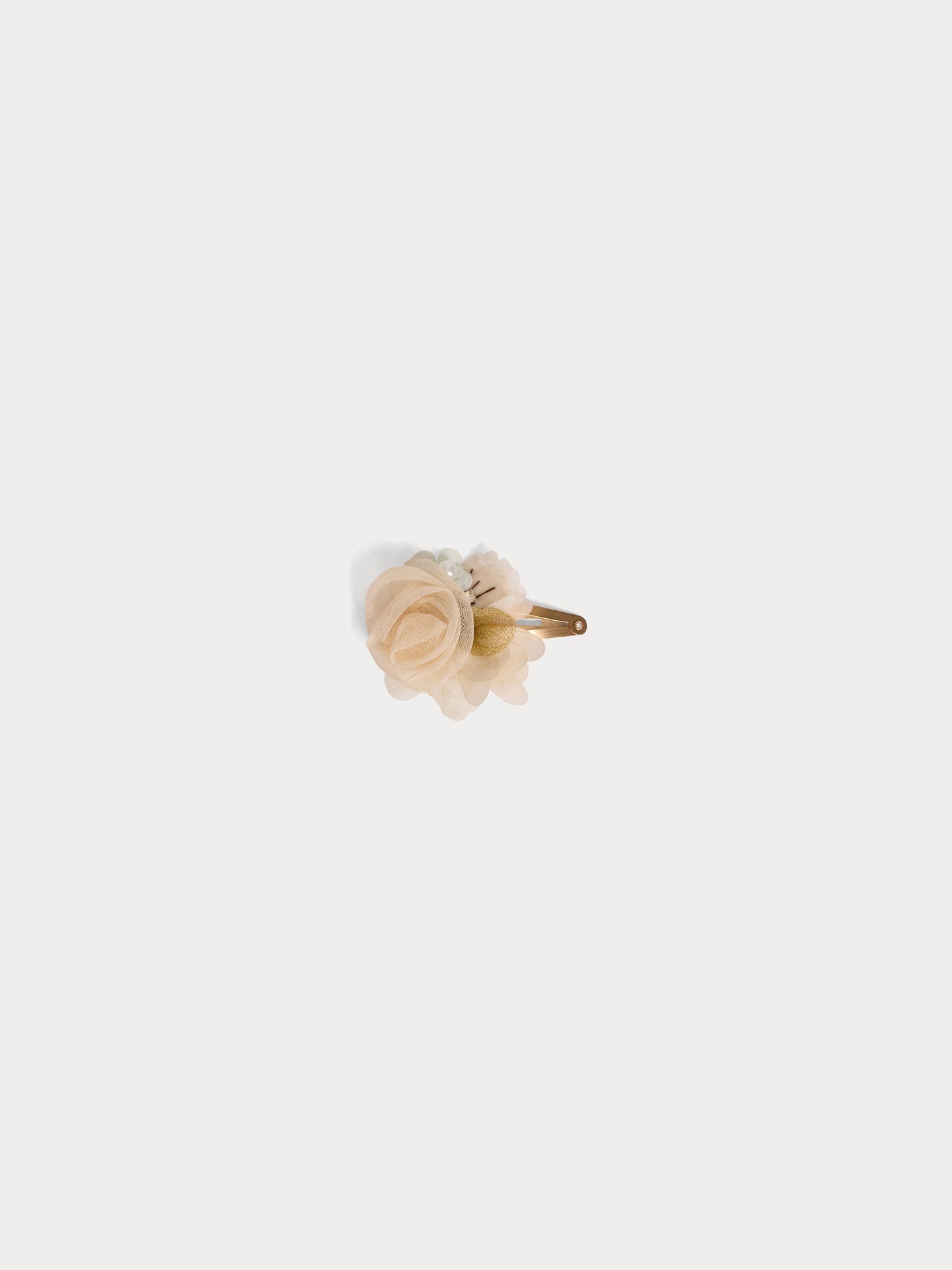 女童米色花朵发夹